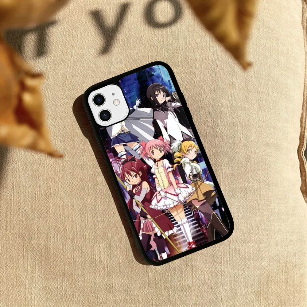 Cute Anime Puella Magi Madoka Magica Phone Case Silicone PC+TPU Case For iPhone 14 11 12 13 Pro Max 8 7 6 Plus X XR Hard Fundas