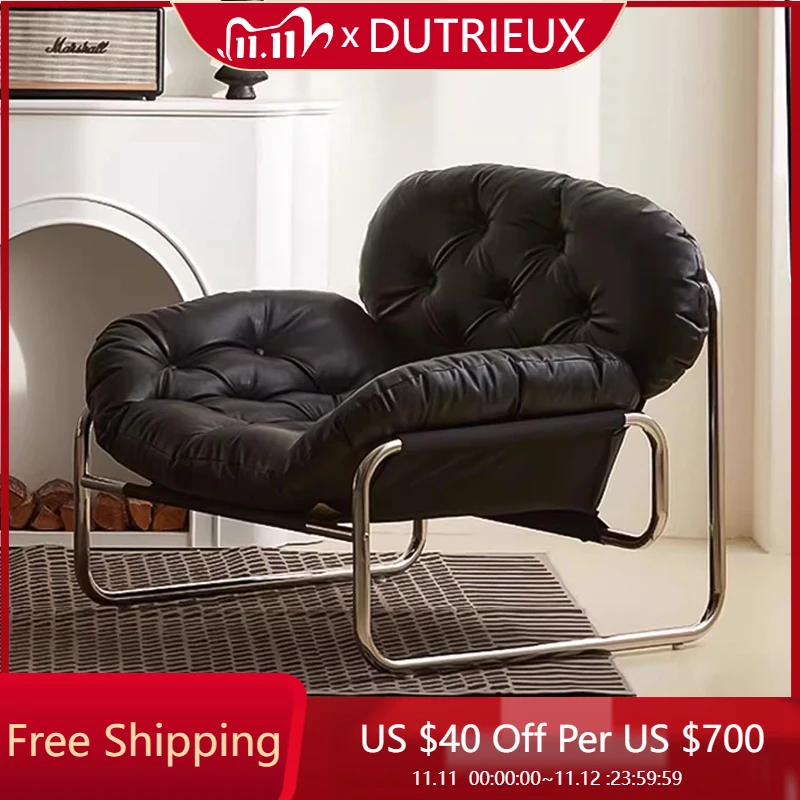 

Metal Big Size Living Room Chairs Chinese Style Interior Comfortable Lazy Vintage Chairs Simple Sillones Space Saving Furniture