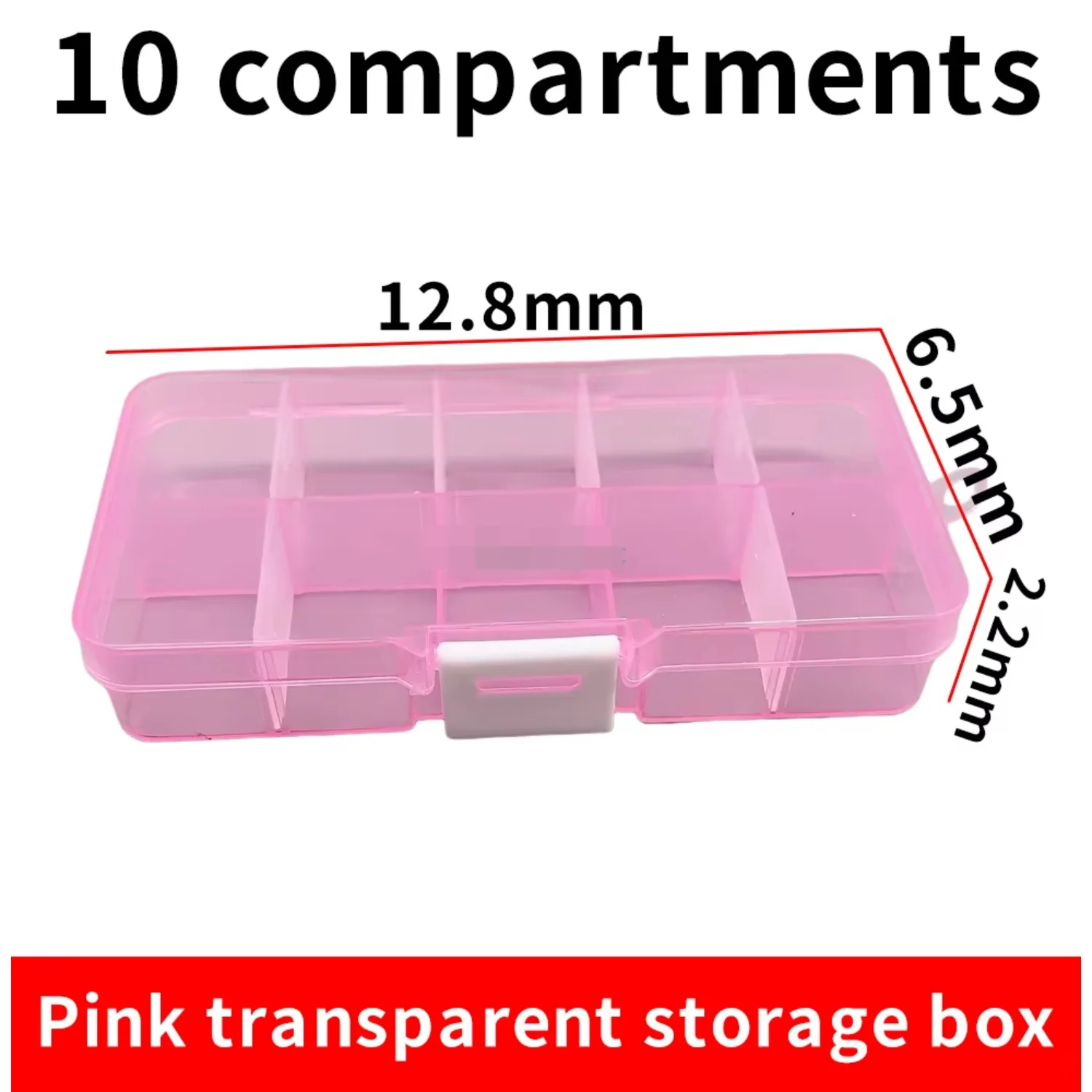 10 Slots Cells Colorful Portable Jewelry Tool  Box Container Ring Electronic Parts Screw Beads Organizer Plastic Case