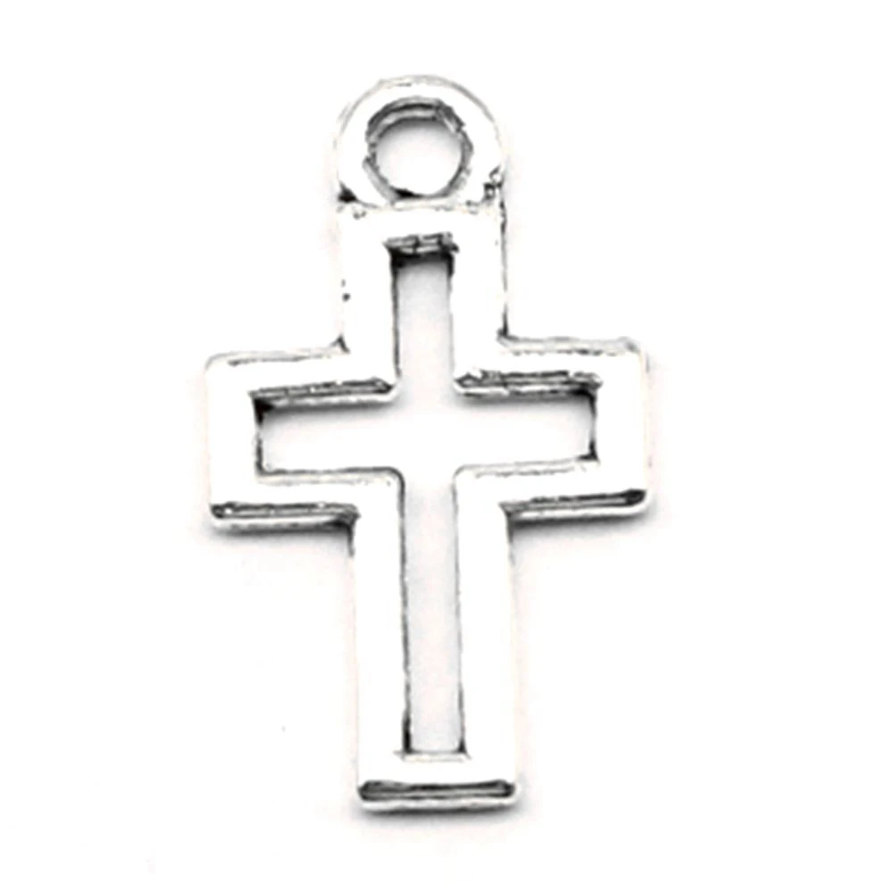 30pcs 10x18mm Cross Charms Pendants Jewelry Making Diy Craft Body Jewelry Antique Silver Color