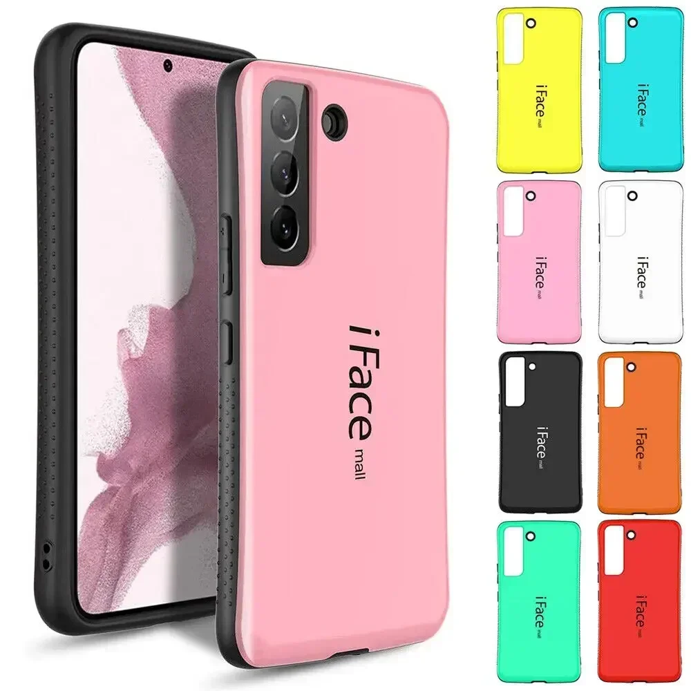 iFace Protect Anti-Skid Cover For Samsung Galaxy S24 Ultra Shockproof Case For S22 Ultra S22 S23 Plus Candy colored phone case