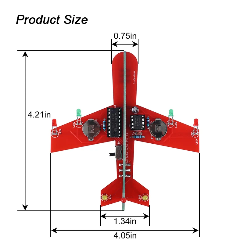 Kit eletrônico diy pequeno avião cd4017 lâmpada de fluxo prática de soldagem kit de montagem ciência eletrônica piscando led pcb