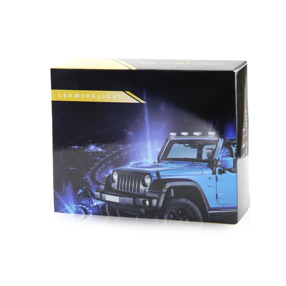 

48 Вт светодиодный автомобильный купольный светильник, 4 ряда, 16 светодиодов, черная водонепроницаемая рабочая лампа для внедорожного внедорожника, внедорожного внедорожника, грузовика, мотоцикла, широкая яркость, длительный срок службы