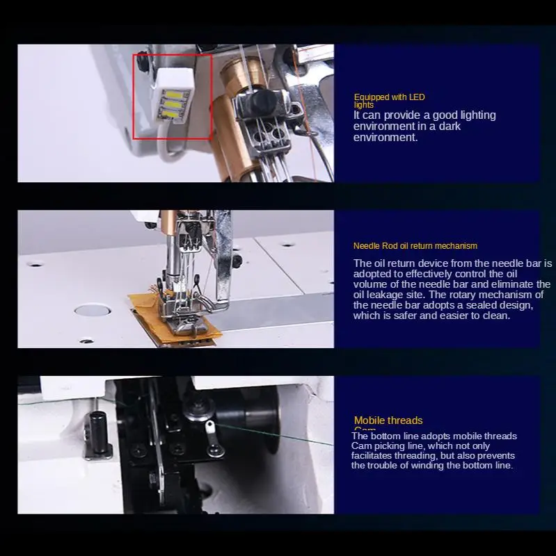 Fully Automatic Sewing Machine High Power Speed Stretch Direct Drive Three Needles Five Lines Industry Sewing Machine Neckline