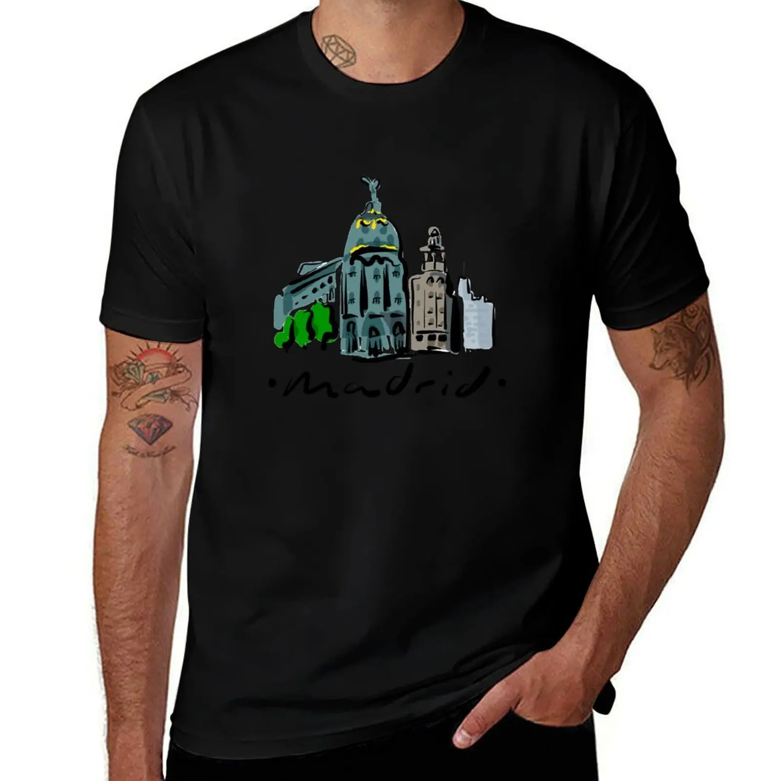 

Madrid logo design | Gran Via | Spain T-Shirt anime t shirts for man man t shirt luxury T-Shirt