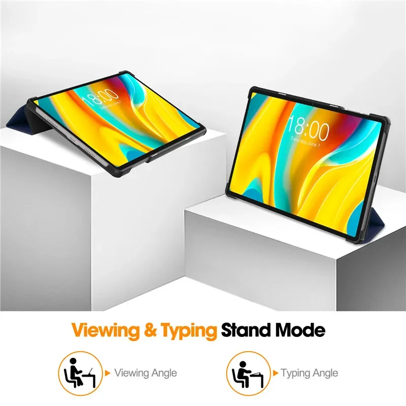 Tablet Case for Teclast T50 Pro 2023 11" Trifold Magnetic Stand Leather Bracket Smart Flip Holder Kickstand Shockproof Cover