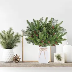 Christmas Artificial Pine Branches Fake Plant Pine Needles for Home Party Wreath DIY Xmas Tree Ornaments New Year Decor