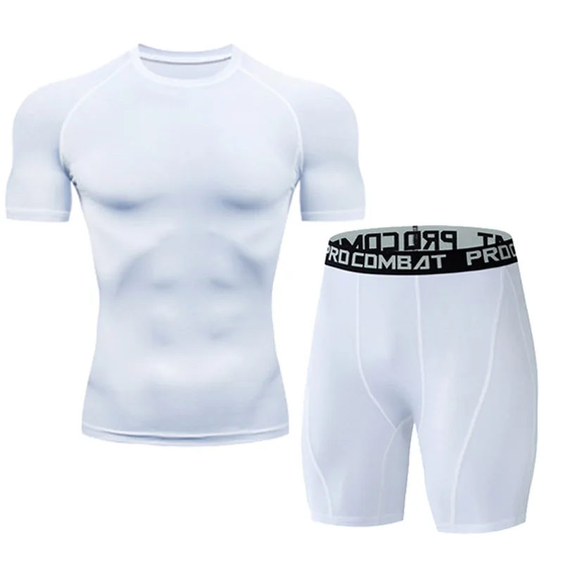 Trendy Suits for men Men's Summer Shorts Set Gym Outfit Student Short Sleeve Tee 2 Piece Set Tracksuits Men Casual Men Clothing