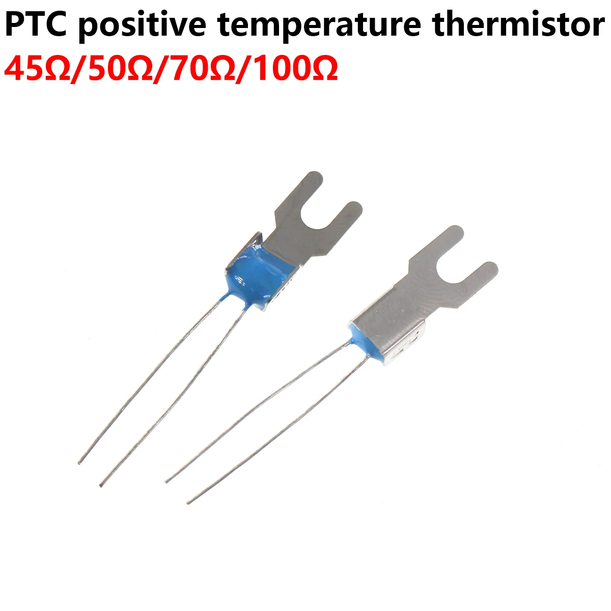 เทอร์มิสเตอร์อุณหภูมิบวก PTC 45/50/70/100 10ชิ้นพร้อมเซนเซอร์ป้องกันความร้อนสูงเกินไปแบบส้อมชุด MZ6 Curie 45องศา