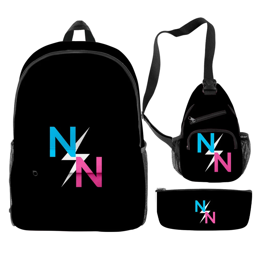 Harajuku Novelty Cool Norris Nuts Musician 3D Print 3pcs/Set pupil School Bags Travel Laptop Backpack Chest Bag Pencil Case