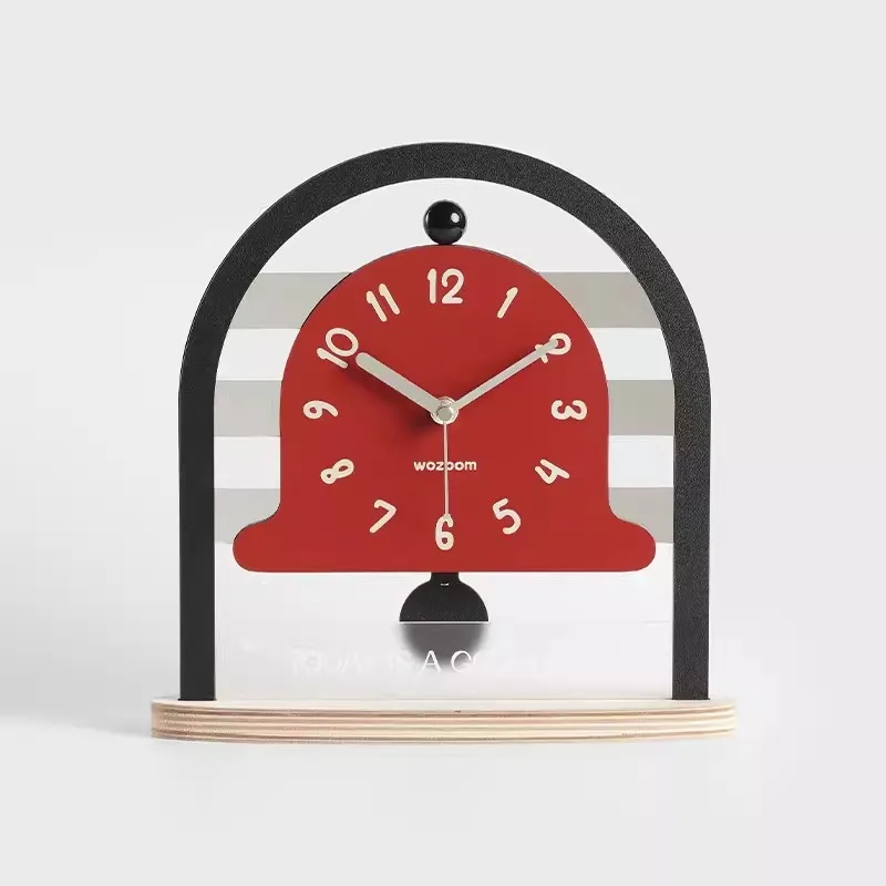 2024 New Simple Pendulum Clock Living Room Porch TV Cabinet Modern Fashion Display Mute Clock Creative Light Luxury Home Decor