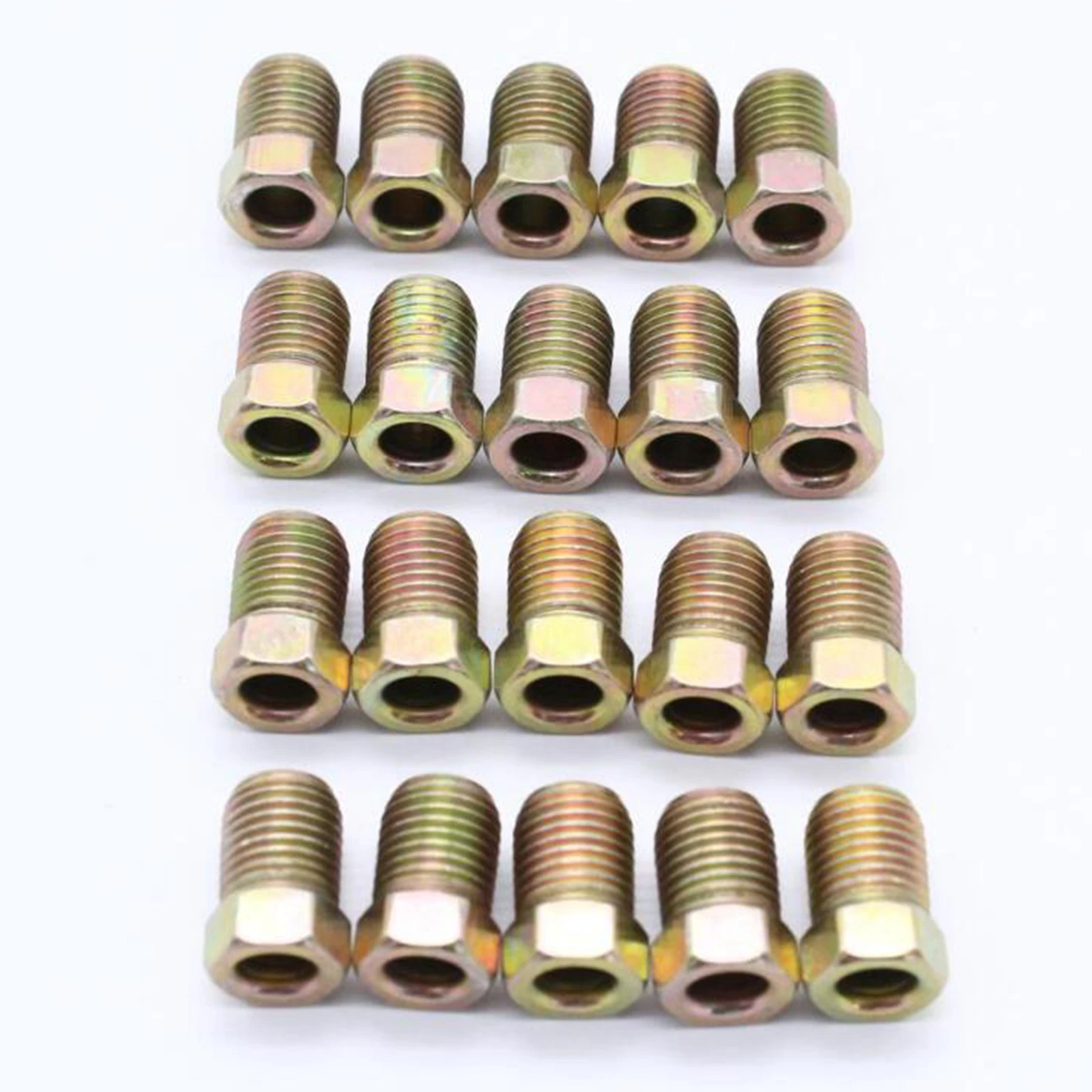 20 Pieces 3/8-24 Inverted Flare Tube Nuts Assortment for 3/16 inch Tube SI-AT11304 Gold Zinc 785-460 Car Supplies Nut 0.39 inch