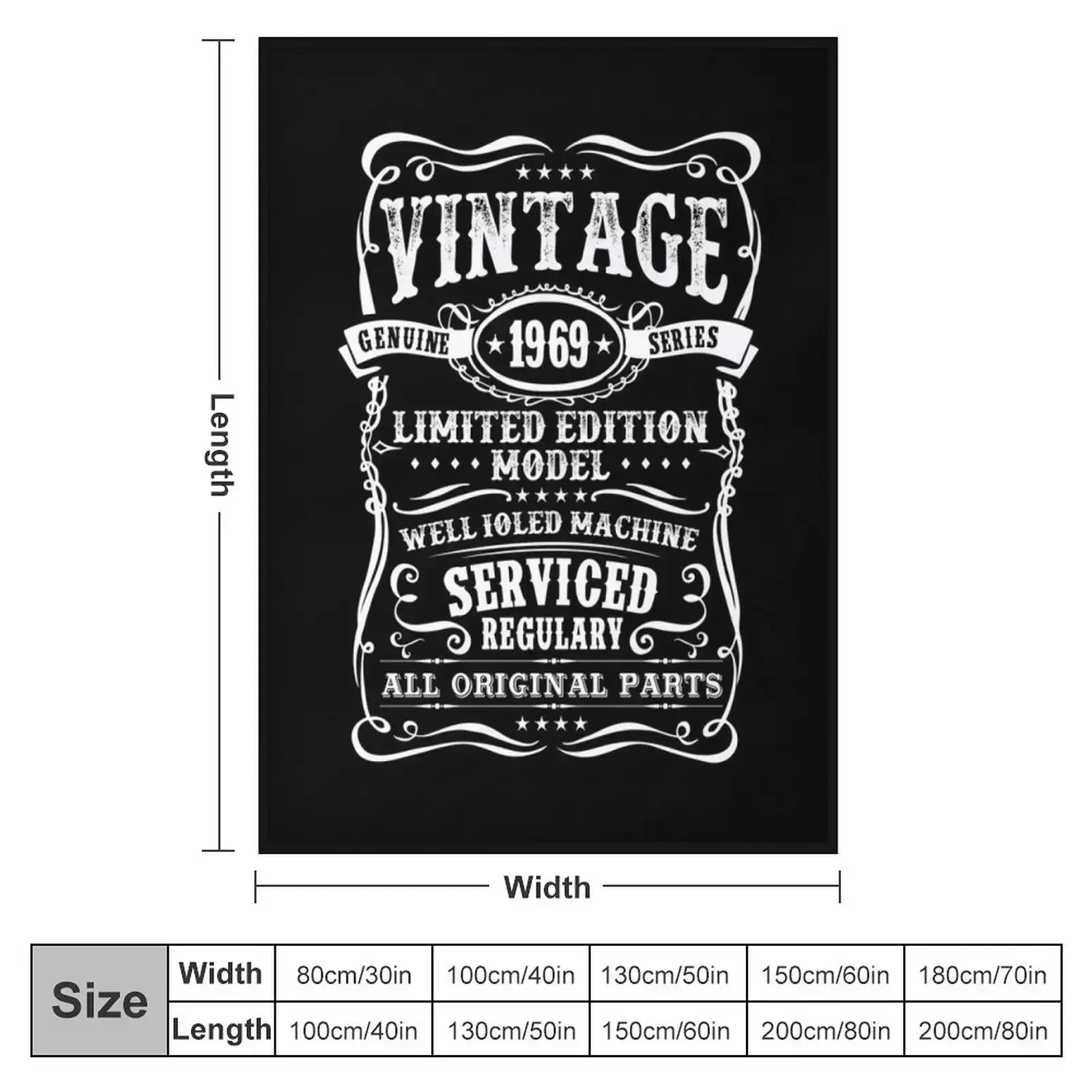 Vintage 1969 Limited Edition Model Throw Blanket Thin Hairy Soft Big For Decorative Sofa Hairys Blankets