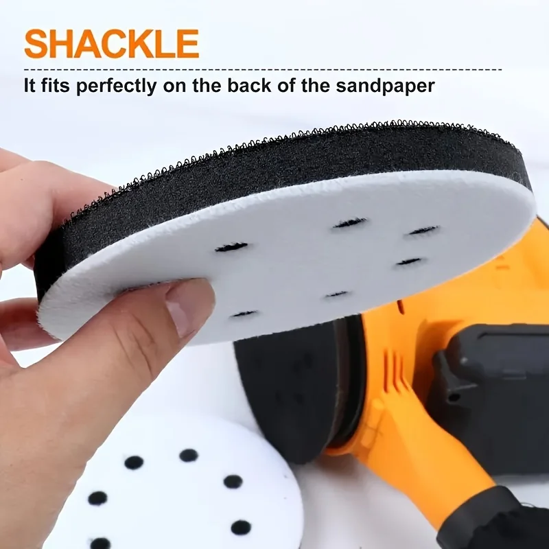 2‑Pcs Soft Sponge Sanding Discs for Angle Grinder, 125mm 8‑Hole, Impact‑Resistant Low‑Noise, Easy‑to‑Stick Backing Pad