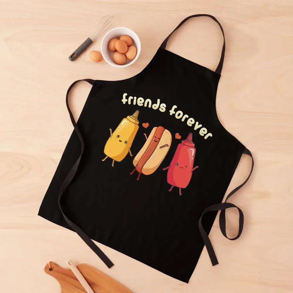 

Hotdog Ketchup Mustard Kawaii Apron Women's Dresses women's work Teacher Barber Apron