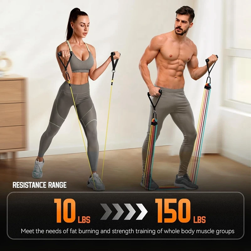 Resistance Bands With Handles, Exercise Bands Resistance Bands Set For Men And Women, Stretch Workout Bands