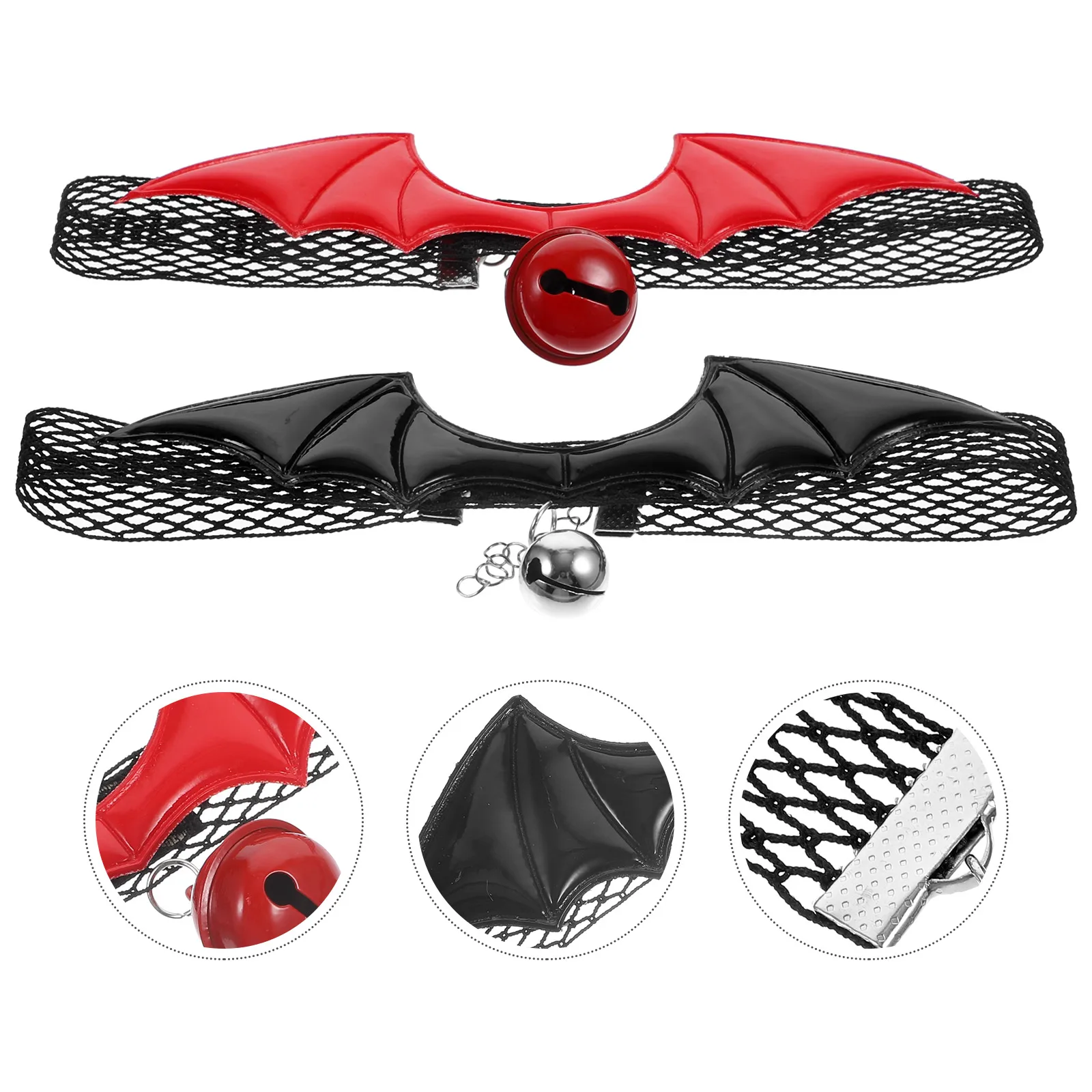 

2pcs Cat Collars Bells Halloween Christmas Bat Wings Cloth Metal Cute Kitten Accessories Safe Comfortable Anti Fade for Small