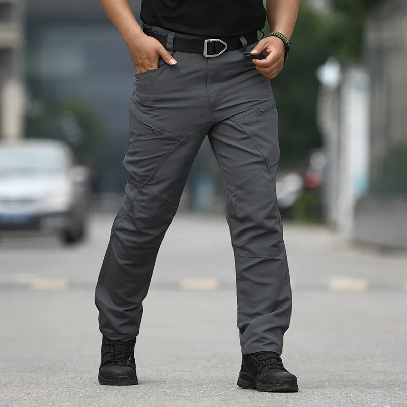 Mode Rits Grote Zak Militaire Fans Cargo Broek Heren Casual Vissen Waterdichte Broek Klassieke Leger Tactische Broek Voor Man