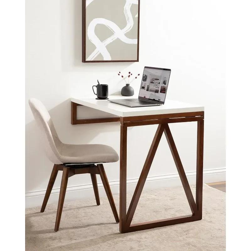 Kaya Modern Wooden Wall-Mounted Folding Table for Home Office Decor and Small Apartment Furniture