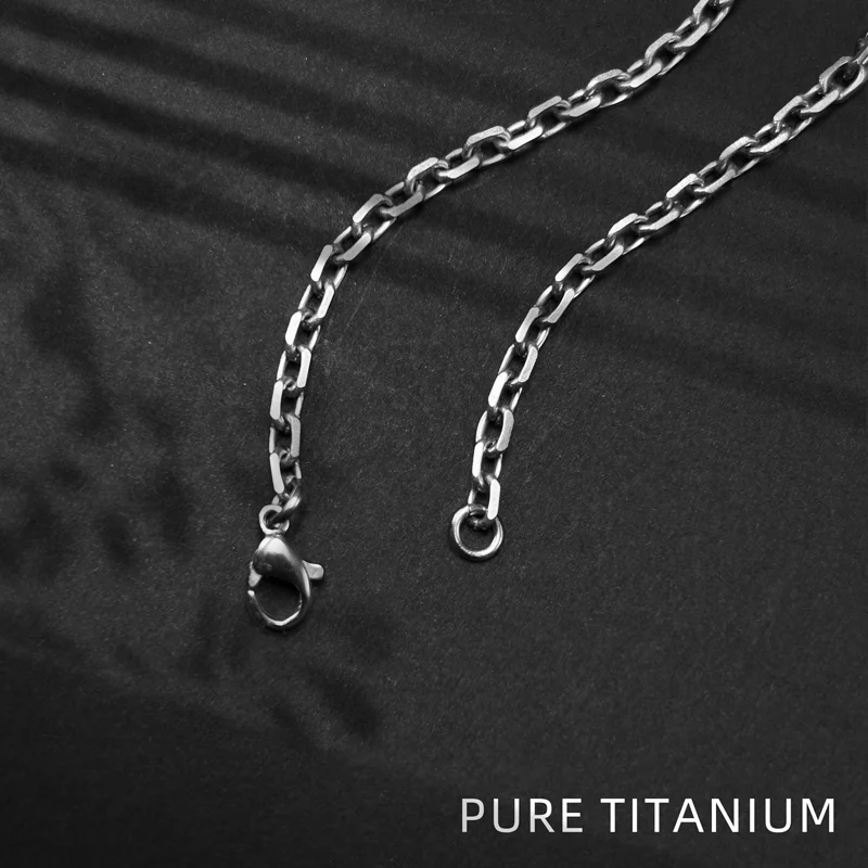 

Модное ожерелье из чистого титана TA1: цепочка с овальными звеньями и угловыми соединениями для мужчин и женщин, колье-цепочка с крестом в форме буквы О, украшение на ключицу, подарок