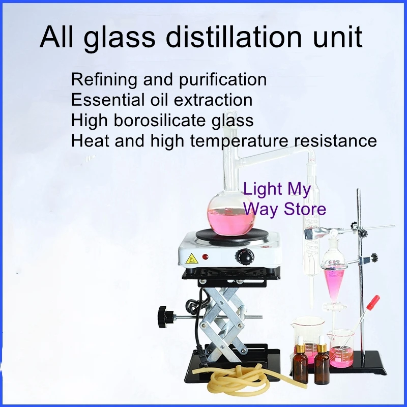 Electric heating distillation set essential oil distillation device distillation water refining glass distillation condenser