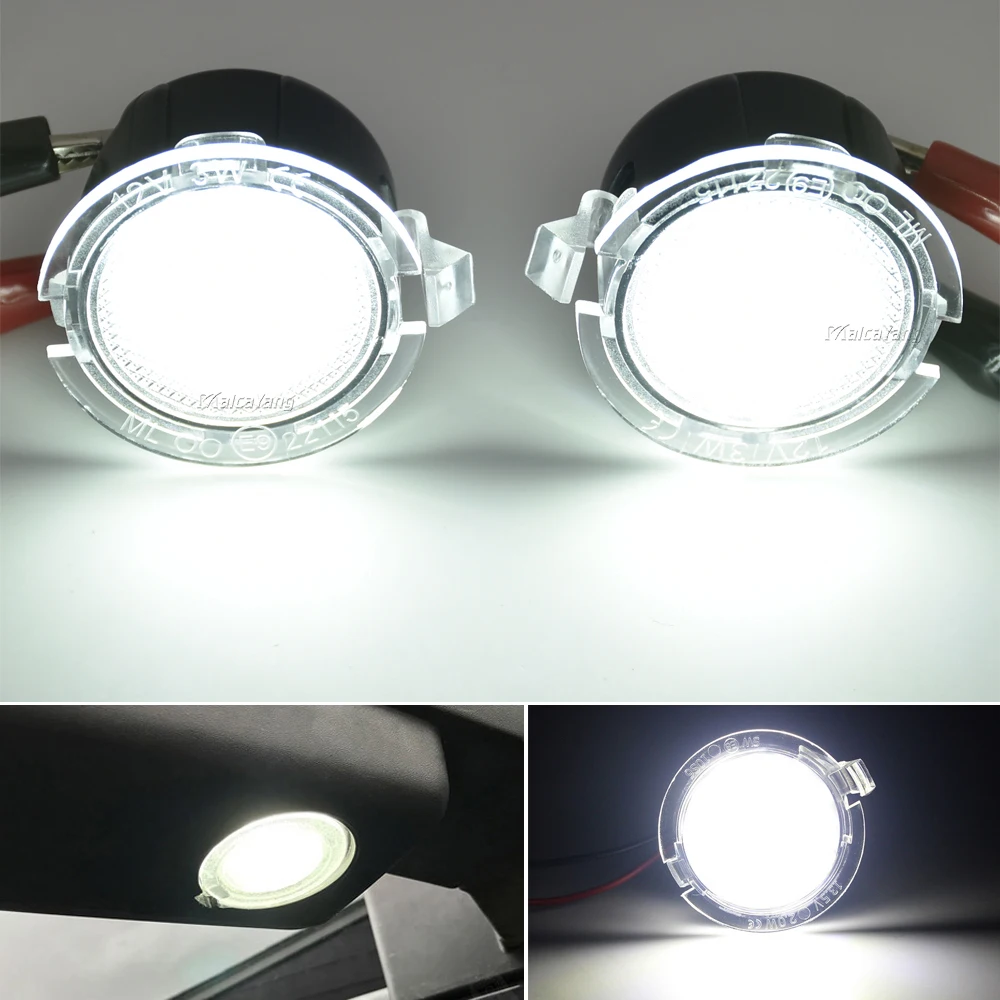 For Ford Edge Mondeo Fusion Flex Explorer F150 Canbus Error Free 2Pieces White LED Side Under Mirror Puddle Light Welcome Lamp