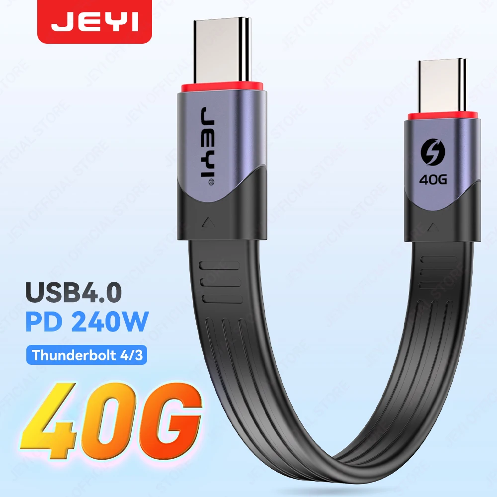 JEYI USB 4.0 Cable, 40 Gb/s Data Transfer, 240W PD5.0 Power Charging, Compatible with Thunderbolt 4/3, USB-C and USB4 Devices