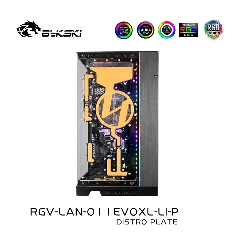 لوحة توزيع Bykski لـ LIAN LI O11 EVOXL-LI وحدة كمبيوتر كتلة تبريد المياه تدعم مضخة DDC، قارب مائي RGV-LAN-O11EVOXL-LI-P