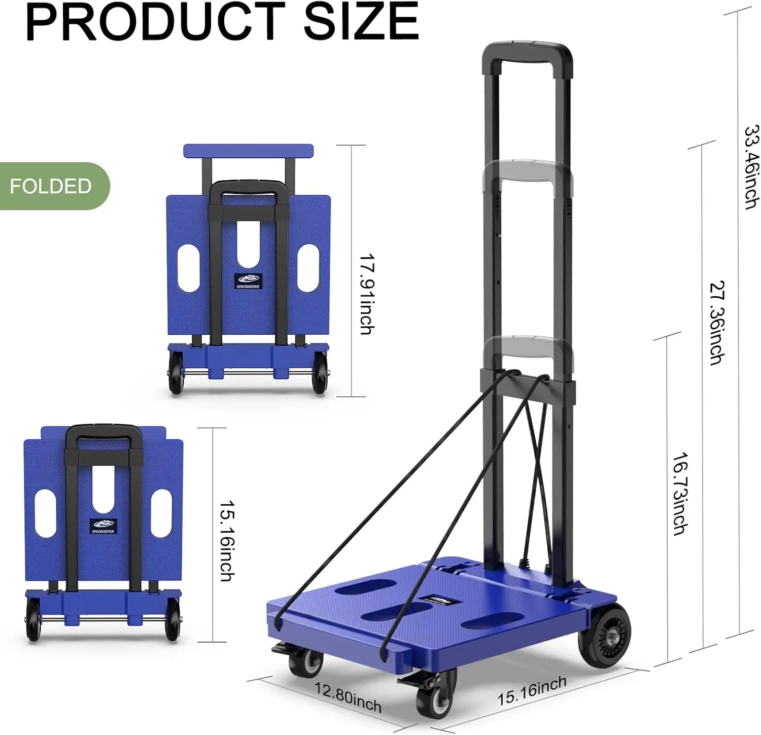 Opvouwbare Handtruck Dolly Met Wielen Draagbare Flatbed Kar Inklapbare Handtruck Voor Bagage Reizen Verplaatsen Winkelen