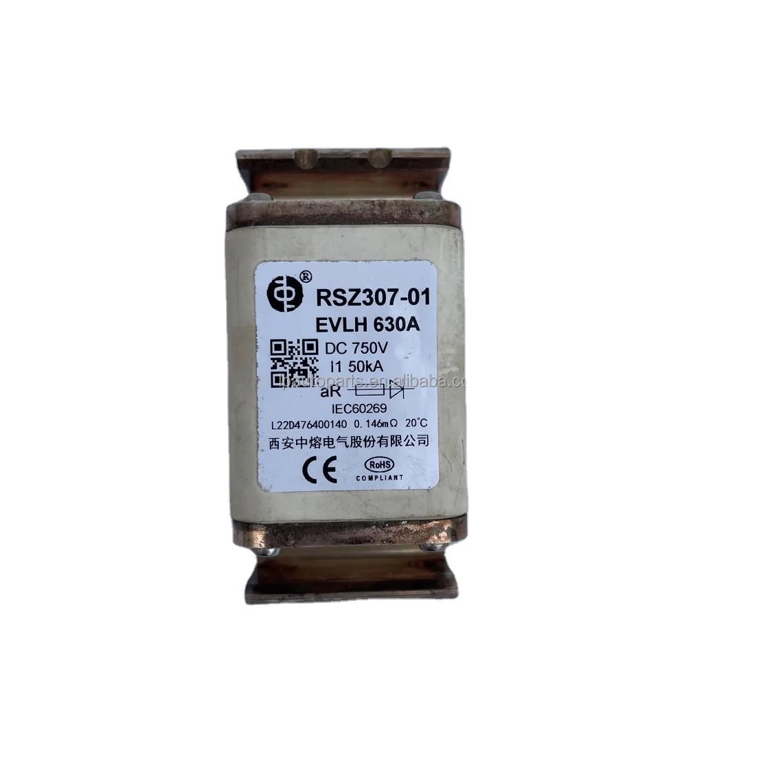 High Quality RSZ307-01 630A DC 750V Fuse Primarily Used for High-Energy Applications like New Energy Buses Bus Accessories