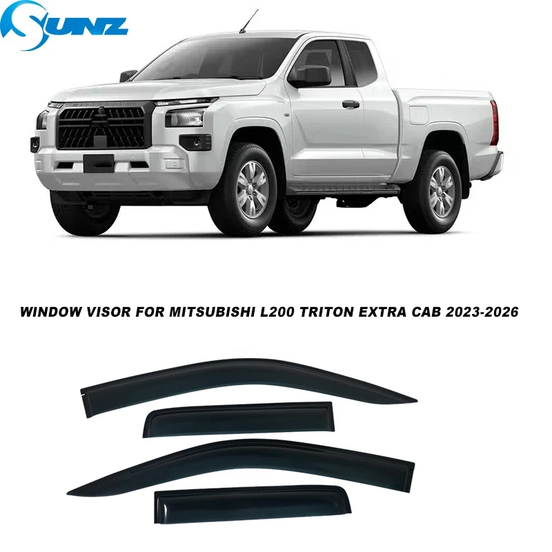 

Side Window Deflectors For Mitsubishi Triton L200 Extra Cab 2023 2024 2025 2026 Window Side Visors Rain Guard Vent Deflectors