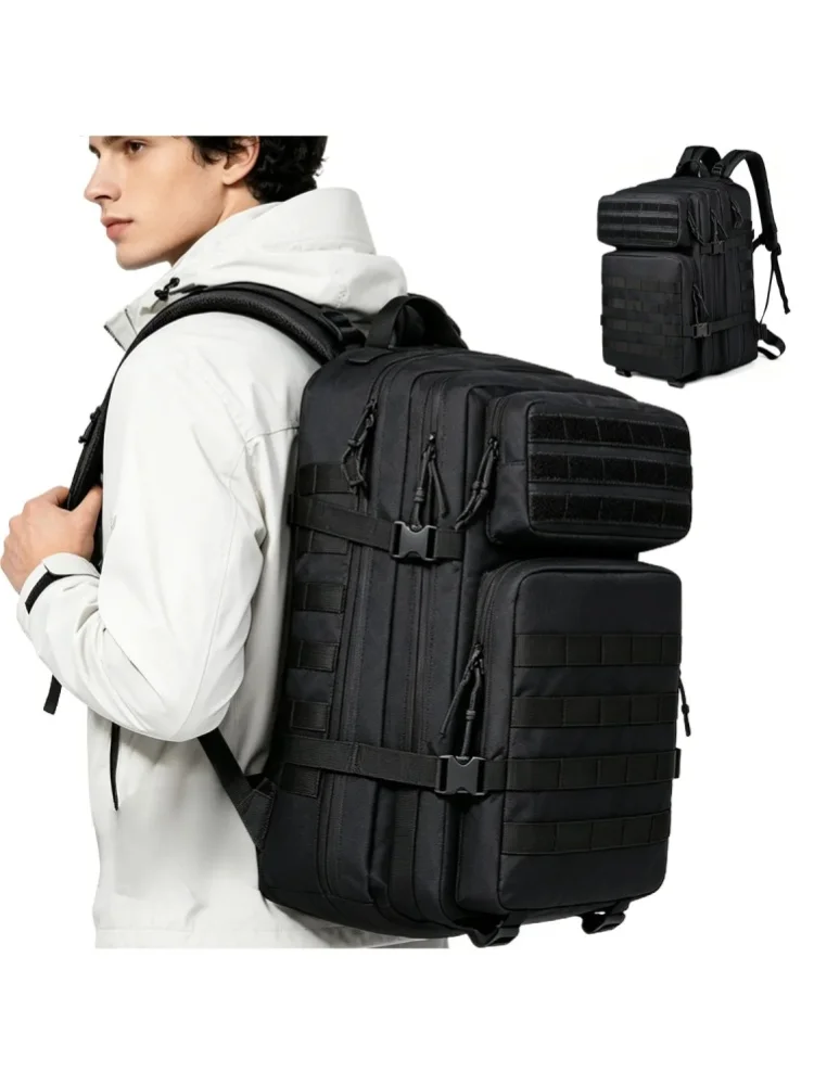 45L Robuster, wasserdichter, taktischer Sport-, Trekking-, Angel-, Jagd-, Camping- und Wander-Rucksack aus Nylon mit 6 Taschen und 5 Fächern, Outdoor-Rucksack im Militärstil