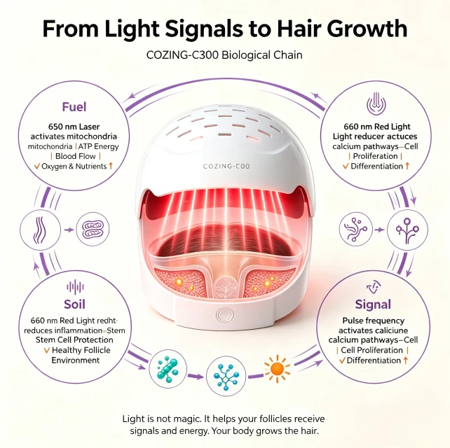 LLLT Hair Growth Laser Helmet 650nm 660nm 300 Diodes Professional Grade for Alopecia Areata Regrowth Men Women