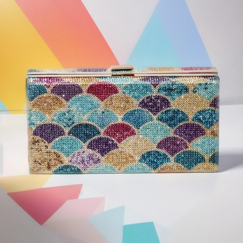 Bolso de Noche para Mujer con Diamantes de Imitación, Bolso de Hombro Pequeño Cuadrado de Moda, Cartera de Fiesta, Bolso Brillante de Lujo, Sac De Marque Luxe Femme