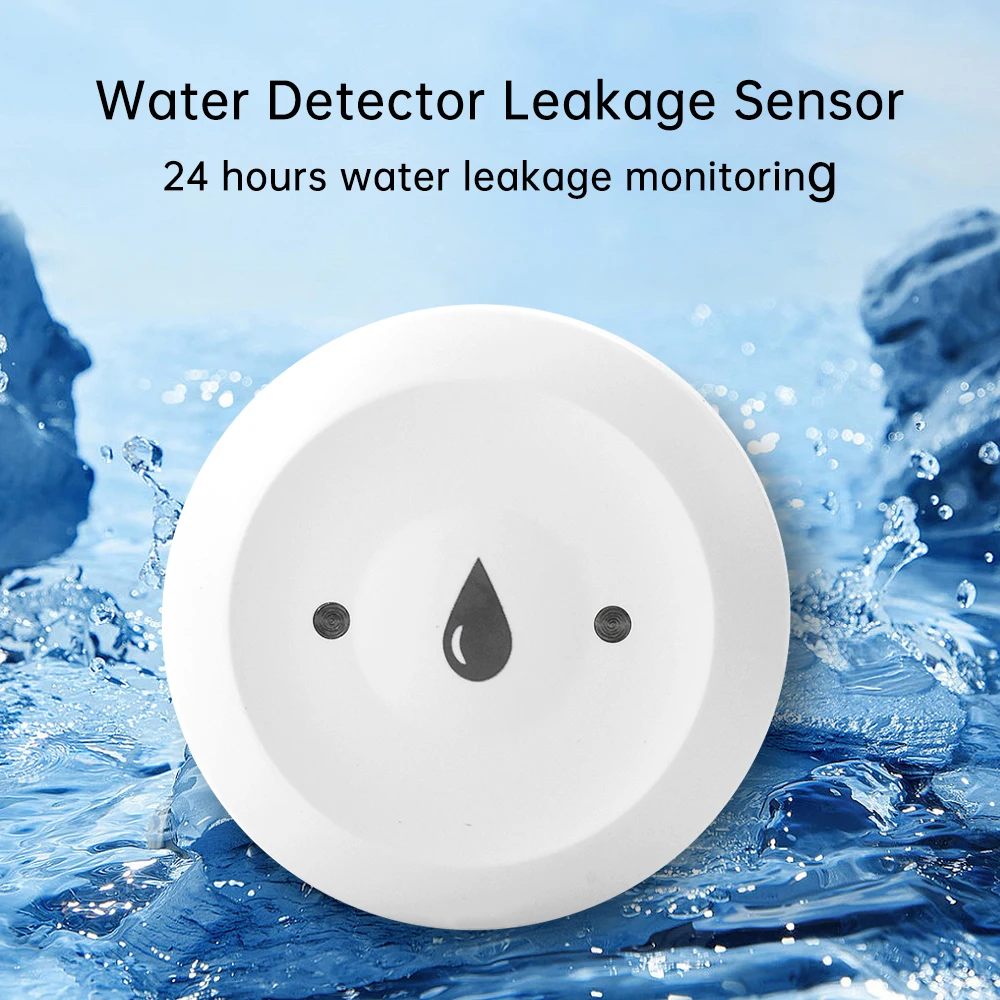 tuya zigbee sensor de imersao de agua app inteligente monitoramento remoto detector de vazamento de agua alarme de vazamento 3v 01