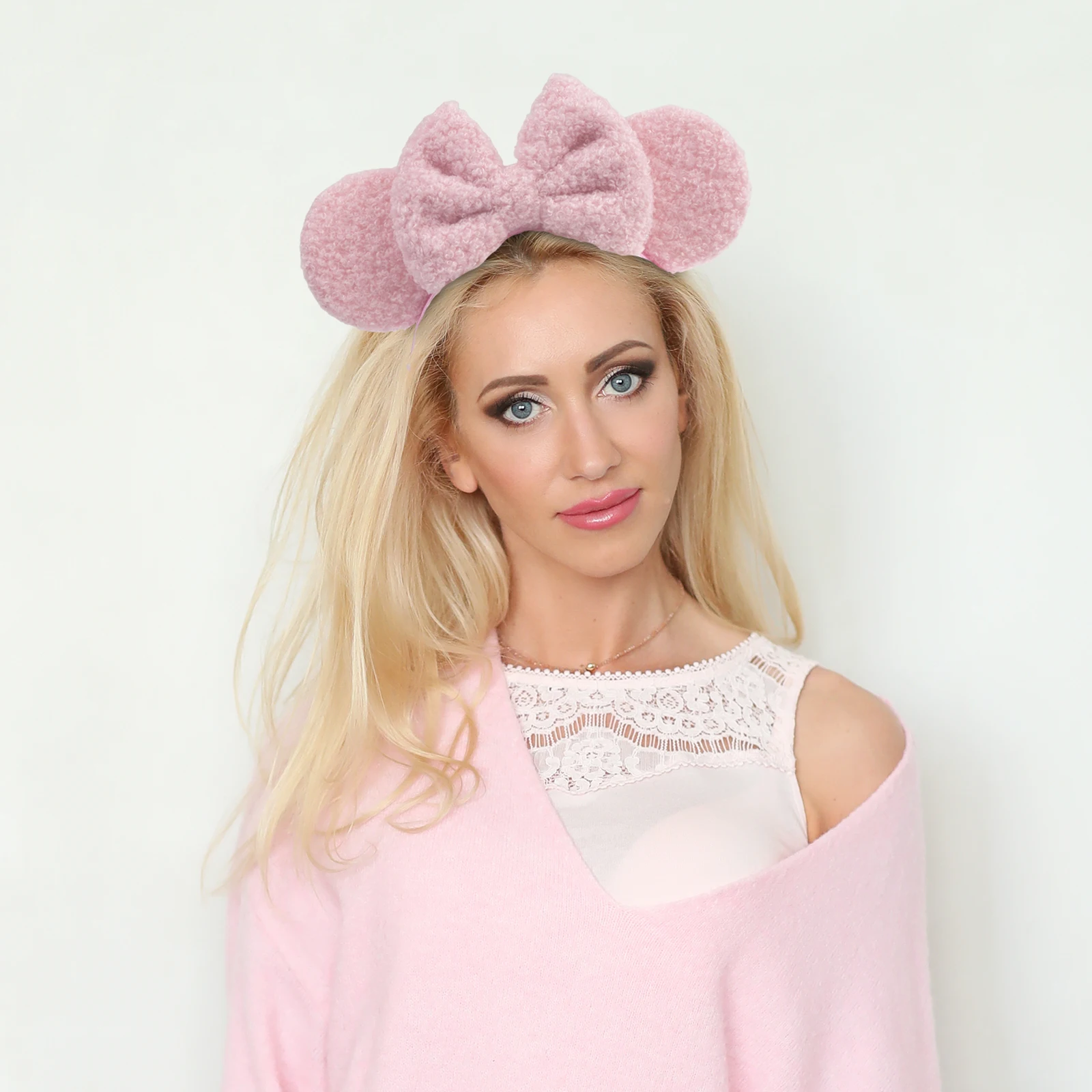 Verstellbares Lamm-Mausohren-Stirnband für Damen, 5" Schleife, Nylon-Haarband für Erwachsene & Kinder, Festival-Cosplay, DIY-Haaraccessoires – Detail 6