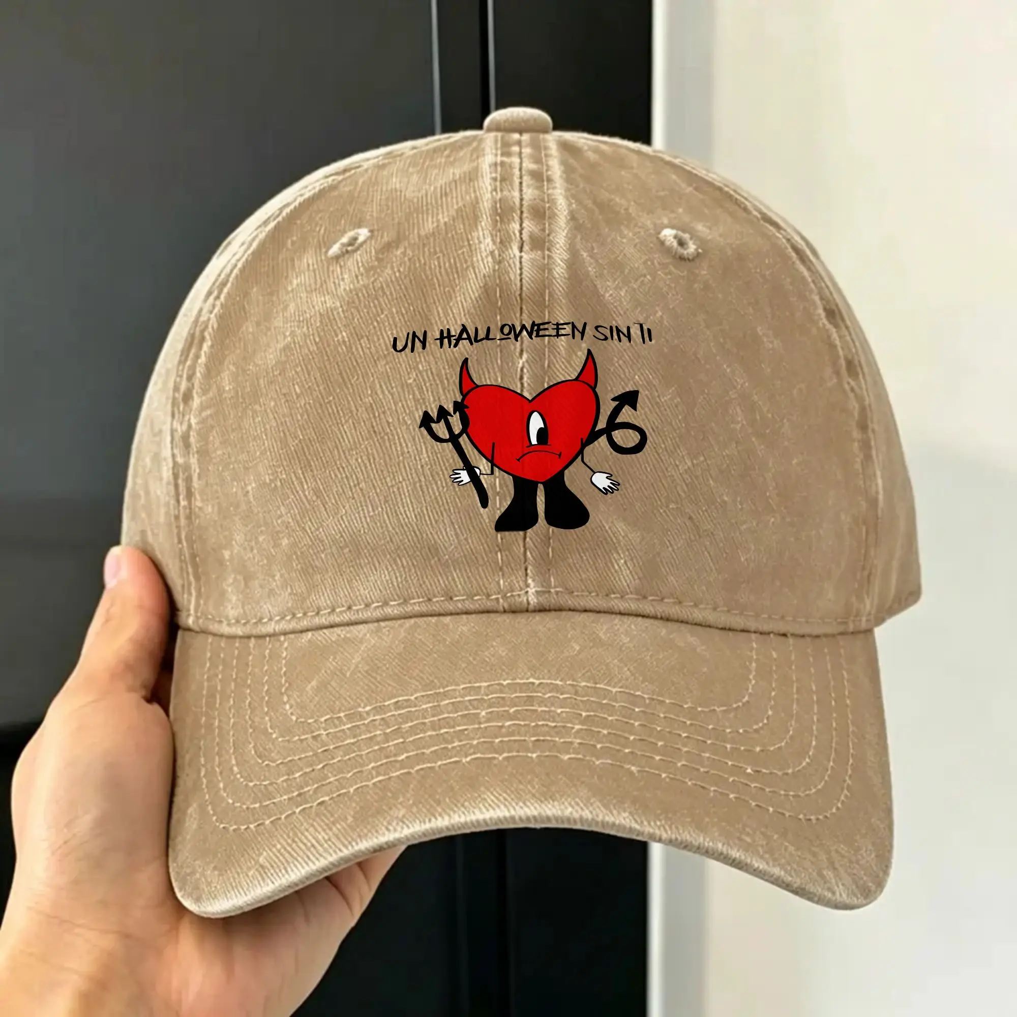 Summer Un Halloween Sin Ti   Bads Bunnys Baseball Cap Sun  Adjustable Custom DIY Washed Hip Hop Hats Female Male Baseball Caps