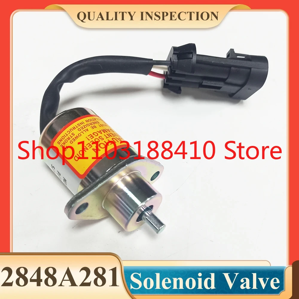 

2848A277 Solenoid Valve 2848A281 Flameout Solenoid Valve 12V for Perkins 700 Series