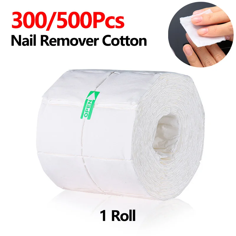 300/500pcs Nail Remover Cotton Disposable Lint-Free Soak Wipe Cotton Gel Polish Remove Nails Wraps Wipes Manicure Soft Paper Pad