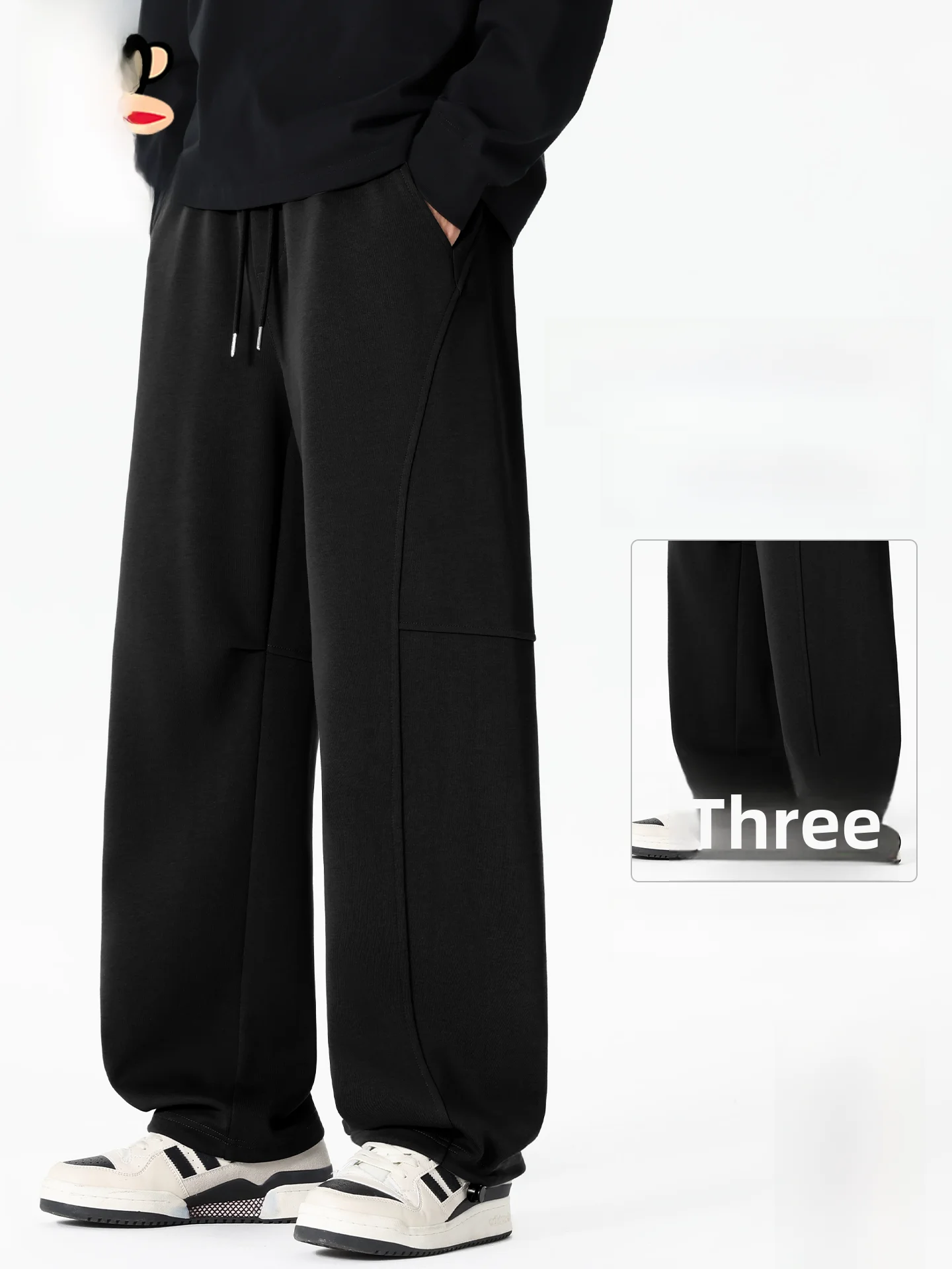 

Men's Casual Straight Leg Sweatpants American Vibe Patchwork Spring Heavyweight Comfortable Breathable Long Trousers