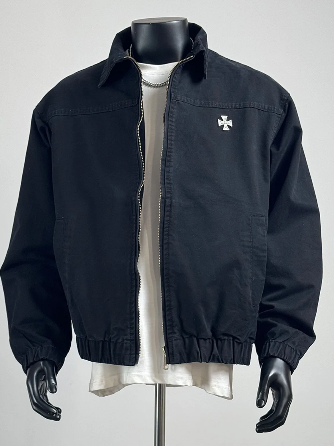 سترة رجالية بياقة على طراز الملابس العملية القديمة، متعددة الاستخدامات للربيع والخريف، ملابس خارجية سميكة مع دبابيس معدنية، م...