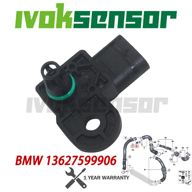 

Датчик давления во впускном коллекторе MAP 13627599906 для Mini Coupe Clubman Hatchback Roadster R55 R56 R57 BMW 1 F20 F21 3 F30 F31