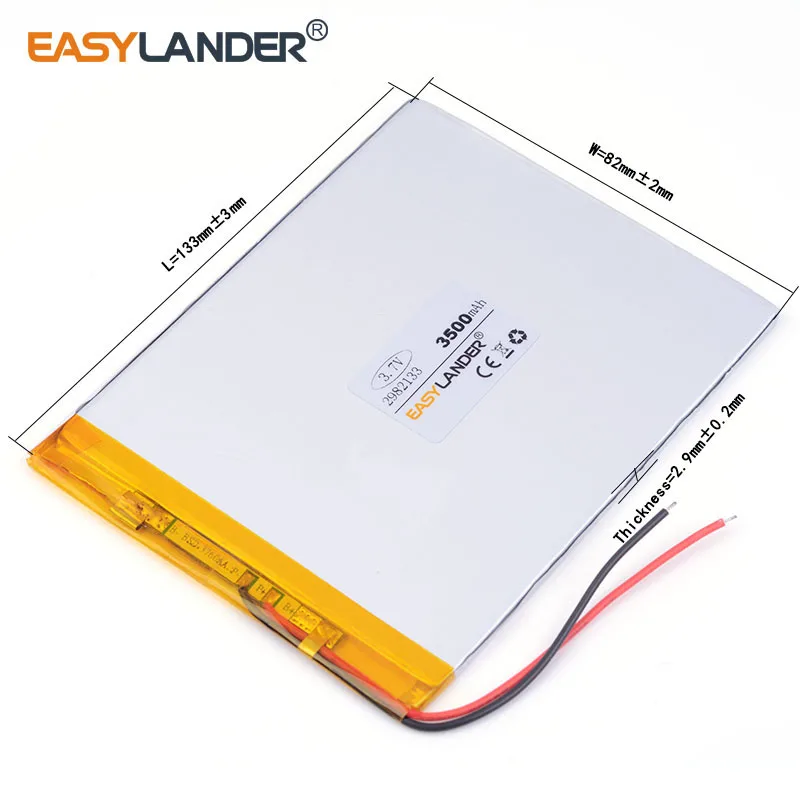 3.7V 3500mAh 2982133 Rechargeable Lithium Li-ion Li Polymer Battery