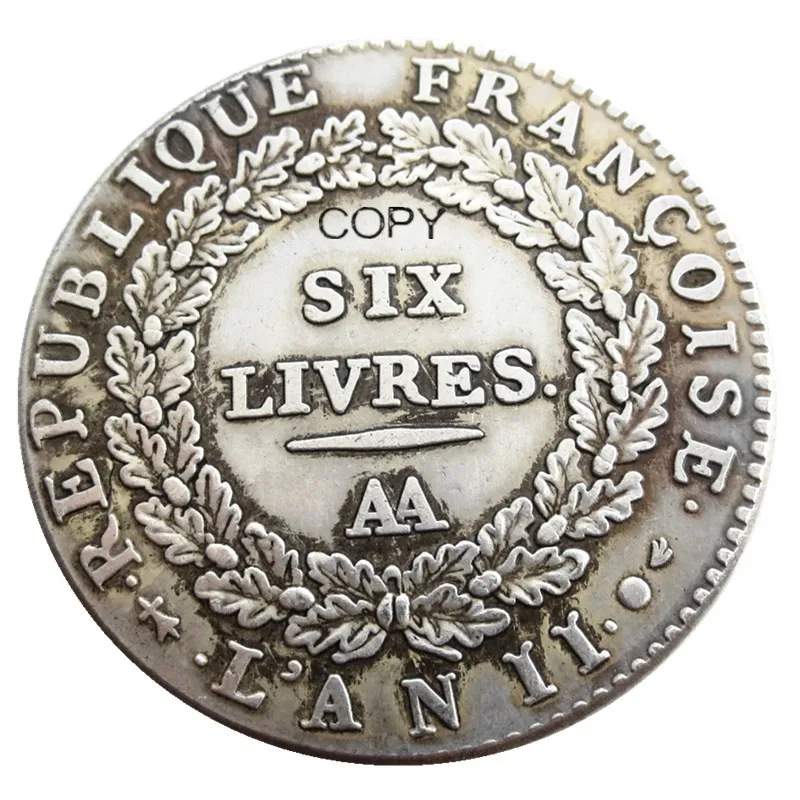 France 1793 24 Livres Silver Plated Copy Coins