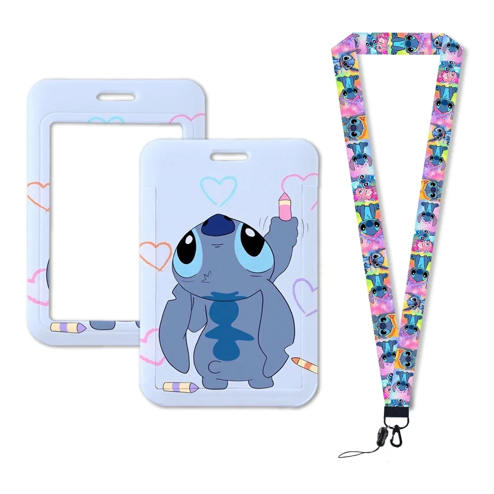 Disney Stitch Lan yards Halsband Lan yards ID Abzeichen halter Schlüssel bund Schlüssel halter hängen Seil Schlüssel ringe Zubehör Geschenke