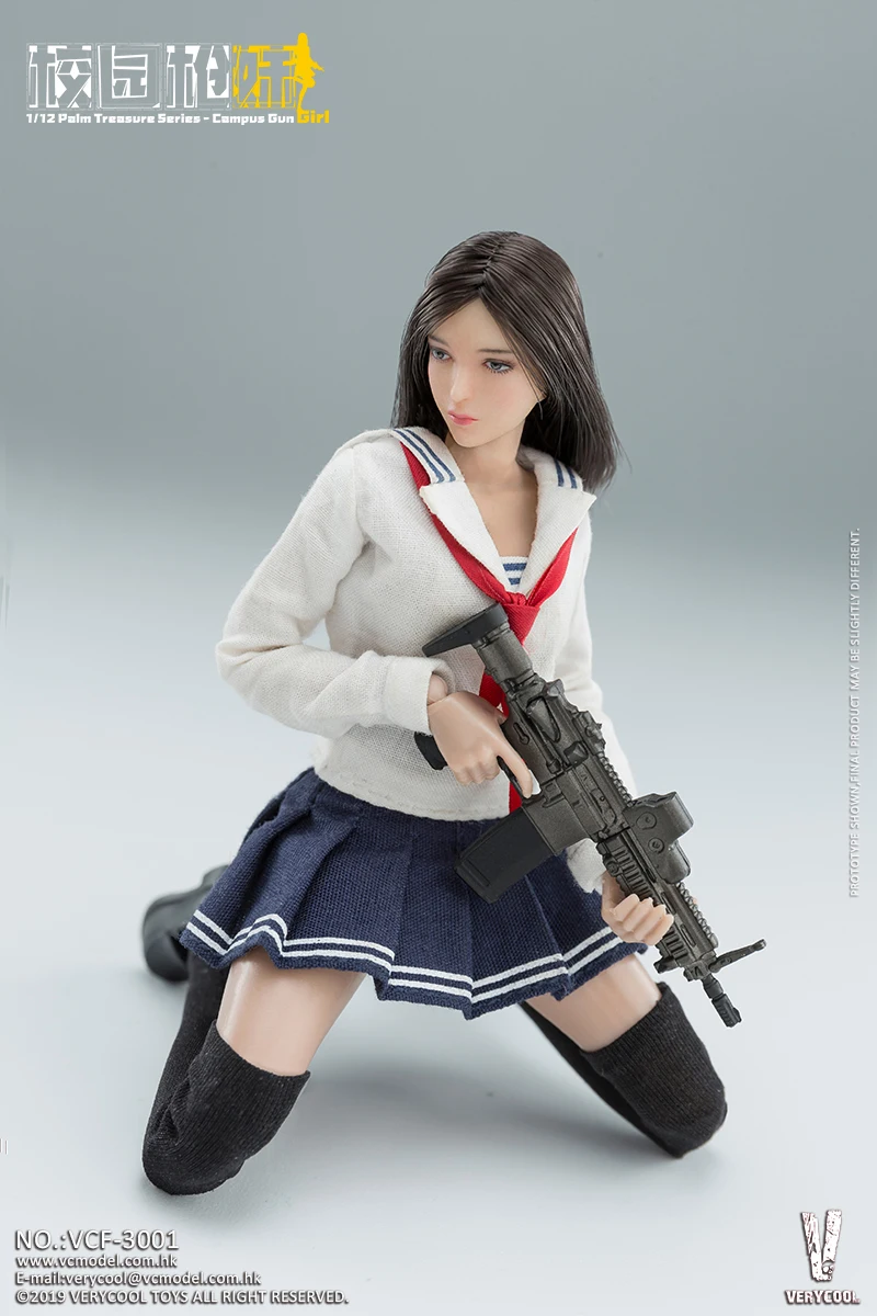 VERYCOOL VCF-3001 1/12 Scale Campus Gun Girl Female Student Sniper Uniform Clothing Mini Action Figure Model for Fans Collectibl