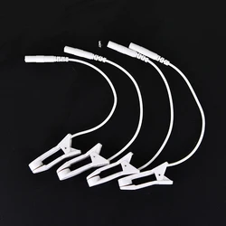 2pcs Ear Clip Elcetrodes Tens Electrode Lead Wire Connecting Cable 2mm Microcurrent Electromyography Diagnostics Line Adapter