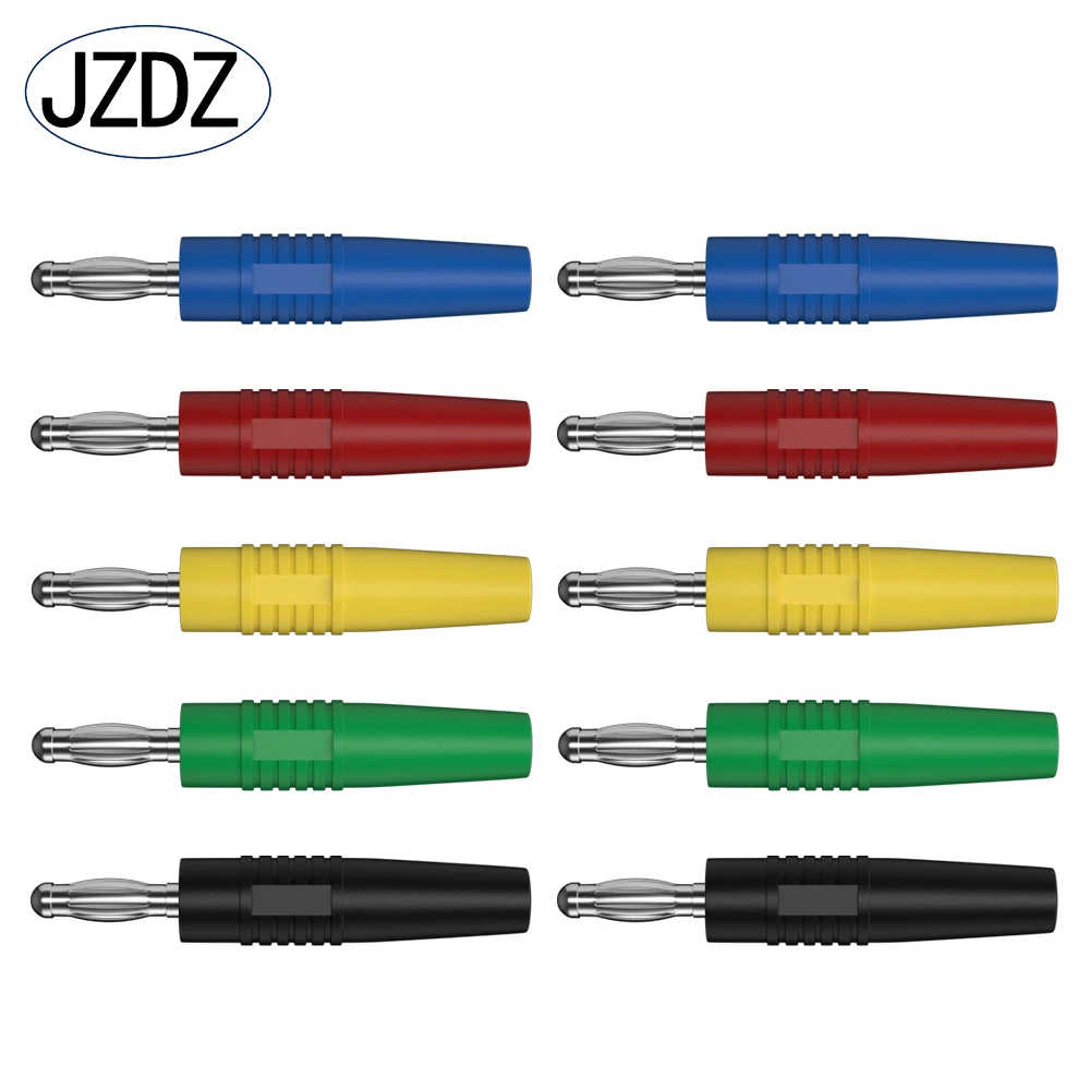 JZDZ 10PCS 4MM Wtyczka bananowa Niklowany pin bananowy Złącze elektryczne Akcesoria J.10012