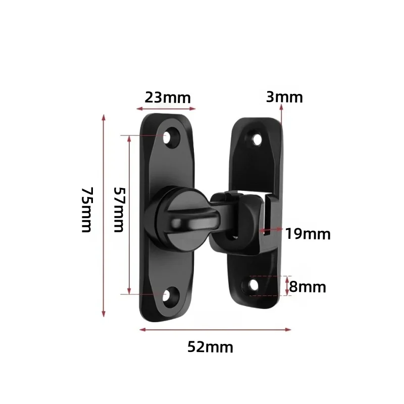 90/180 °   Fechadura de porta flip anti-roubo - Trava deslizante de parafuso de porta pequena de liga de zinco, parafuso de porta de segurança doméstica, hardware resistente