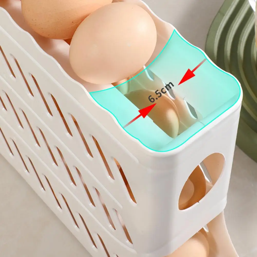 Egg Tray with Automatic Scroll-down Function Multi-tier Egg Organizer Capacity Fridge Egg Storage Box for Refrigerator for Diner